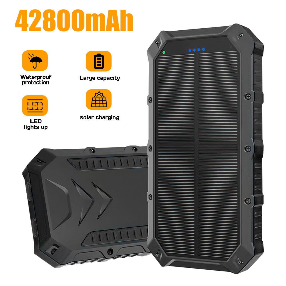 Super Large Capacity 4USB Portable Waterproof Charger Solar Power Bank for Phone
