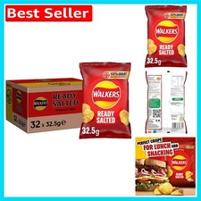 Ready Salted Crisps by Walkers: 32.5g Each, Case of 32 for Ultimate Sharing