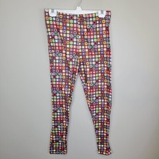 Squares In Squares Polyester Spandex Ankle Leggings Plus Size One Size Fits All