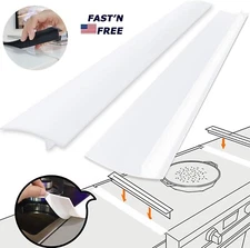 2Pcs Kitchen Silicone Stove Counter Gap Cover Oven Guard Spill Seal Slit Filler