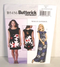 Butterick 5456 Maggie London Very Easy Pullover Dress Misses 16-24 Pattern Uncut