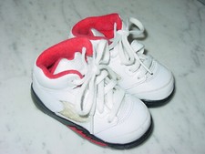 2019 Nike Air Jordan Retro 5 "Fire Red" 440890-102 White Toddler Shoes Size 5C