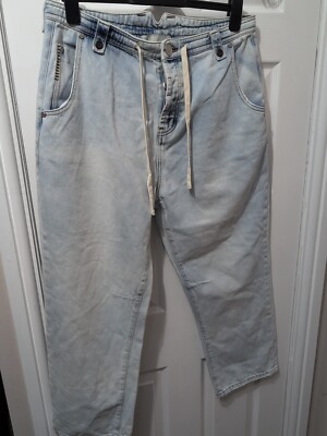 One Teaspoon Handmade Wide Leg Jeans in Light Blue Wash Size 31