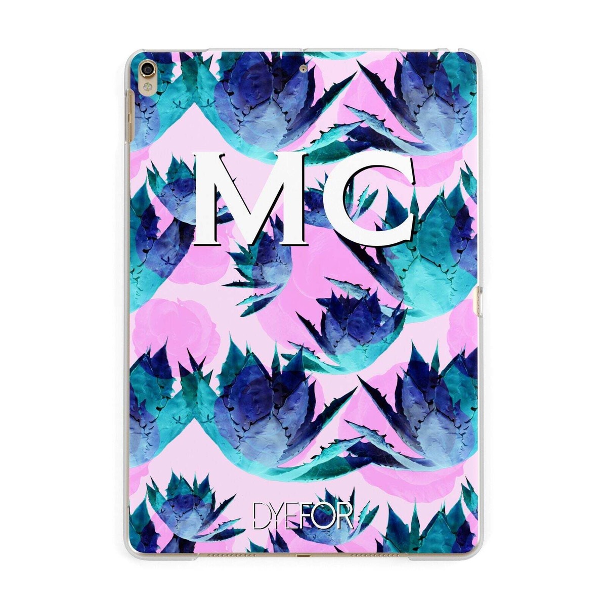 Personalised Tropical Pink Green Abstract Apple iPad Case for iPad