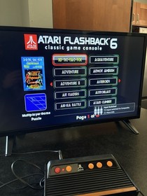 Atari 2600 Console + Flashback 6 Lot 29 Games Joysticks Paddles Box Manuals