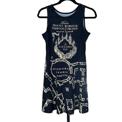 Harry Potter Marauders Map Hogwarts Skater Dress Size Small