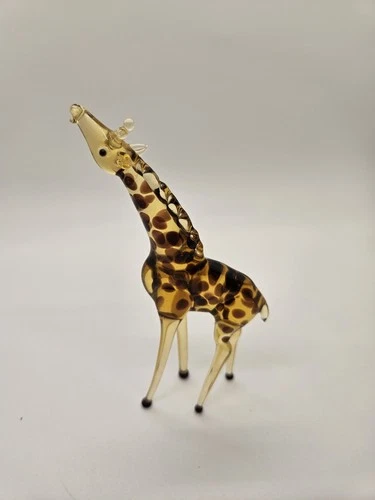 Vintage Delicate Hand Blown Art Glass Giraffe Figurine 5" Short Tail Murano?