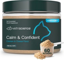 2 New Vetriscience Calm Confident Anxiety Supplement powder for Cats