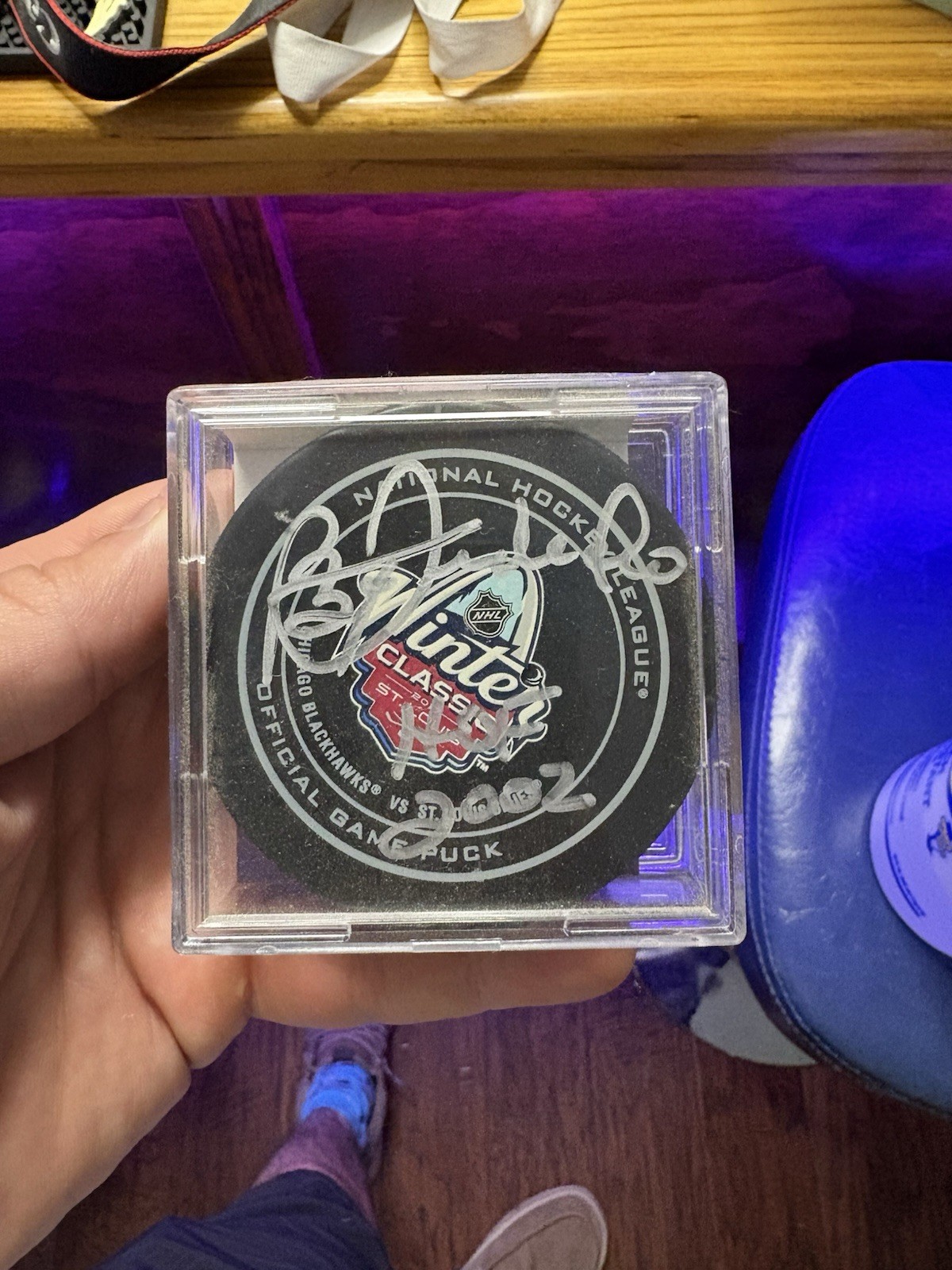 Brett Hull STL Blues NHL Winter Classic Official Game Puck Signed JSA