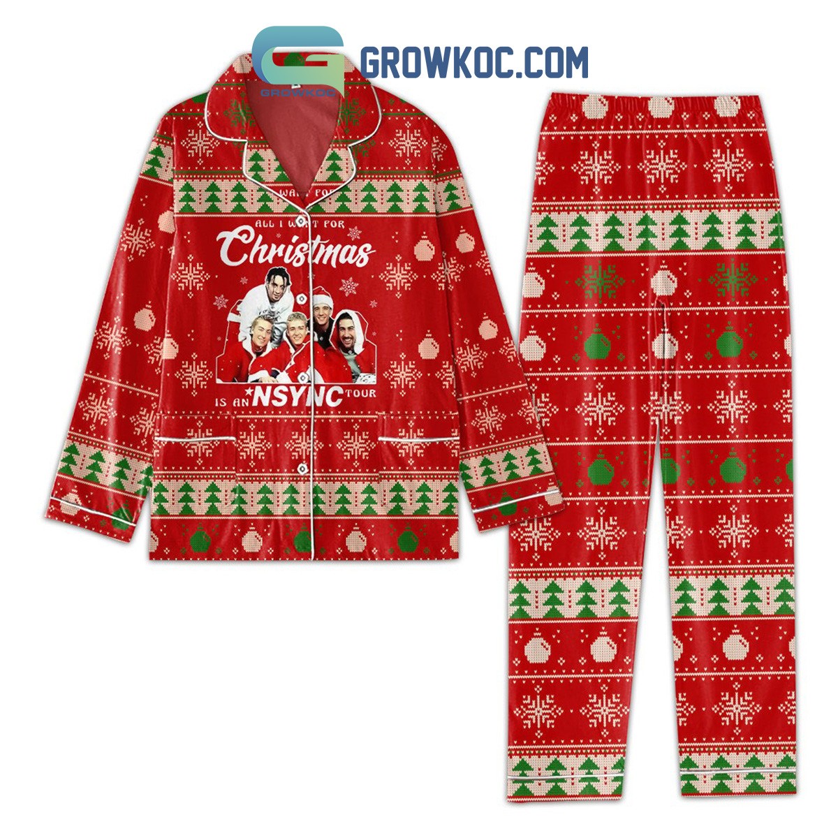NSYNC Christmas Tour Pajamas Set - Festive Holiday Sleepwear