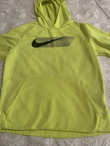 Two Hoodies Sweatshirts Boys Size Large Nike Neon Yellow Black Hoodie - Picture 9 of 14