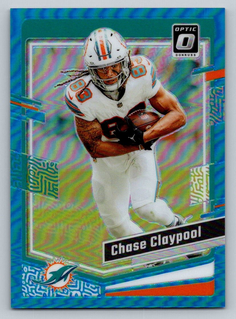 Chase Claypool 2023 Panini Donruss Optic Aqua Prizm 118/299 Miami Dolphins #32