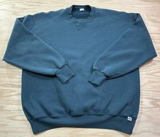 Vintage Men  s Russell Athletic Pullover Sweatshirt Adult XL Dark Green Blank