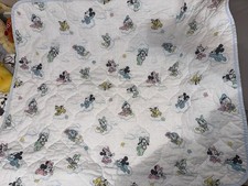 Vintage Dundee Mickey Mouse Minnie Pluto Disney Cotton Flannel Baby Blanket