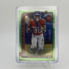 2025 Topps Chrome Jaleel McLaughlin Green Pigskin /99 #90 Denver Broncos