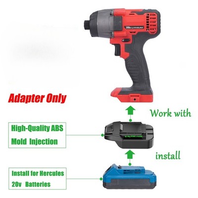 1 Adapter for Hercules 20v Li-lon Battery to Power for Bauer 20v Cordless Tools 