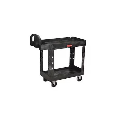 Rubbermaid Commercial Fg452088bla Plastic Utility Cart With Deep Lipped Plastic