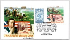 #6030 BOSTON 2026 PAUL REVERE STAMP + LABEL, FDC ARTIST CHRIS CALLE SIGNED