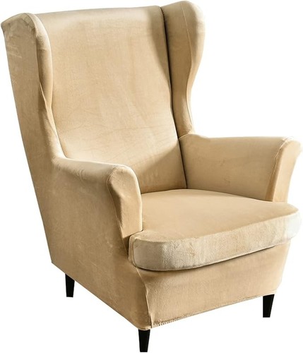 Wingback Chair Covers 2 Piece Set Stretch Wing Chair Cushion Sofa Slipcover, Rem - Afbeelding 1 van 2