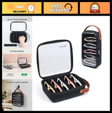 Travel Sunglasses Organizer Case for Multiple Pairs, Adjustable Slot, Clear Stor