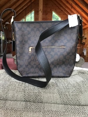 Coach C2819 Val Duffle in Signature Canvas Leather Khaki Redwood