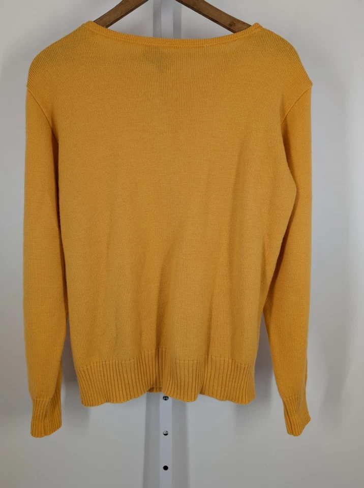 Suéter Tejido Henley Amarillo Fruit Of The Loom Años 60 70 De Colección M EE. UU. Rockabilly  Foto 3 de 4