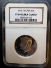 2003 S-SILVER Kennedy Half Dollar-50 Cent Proof PF69 Ultra Cameo NGC