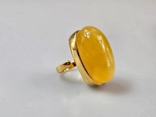 Blauer Bernsteinring Vergoldeter Edelsteinring Kristallring Jeden Tag blau