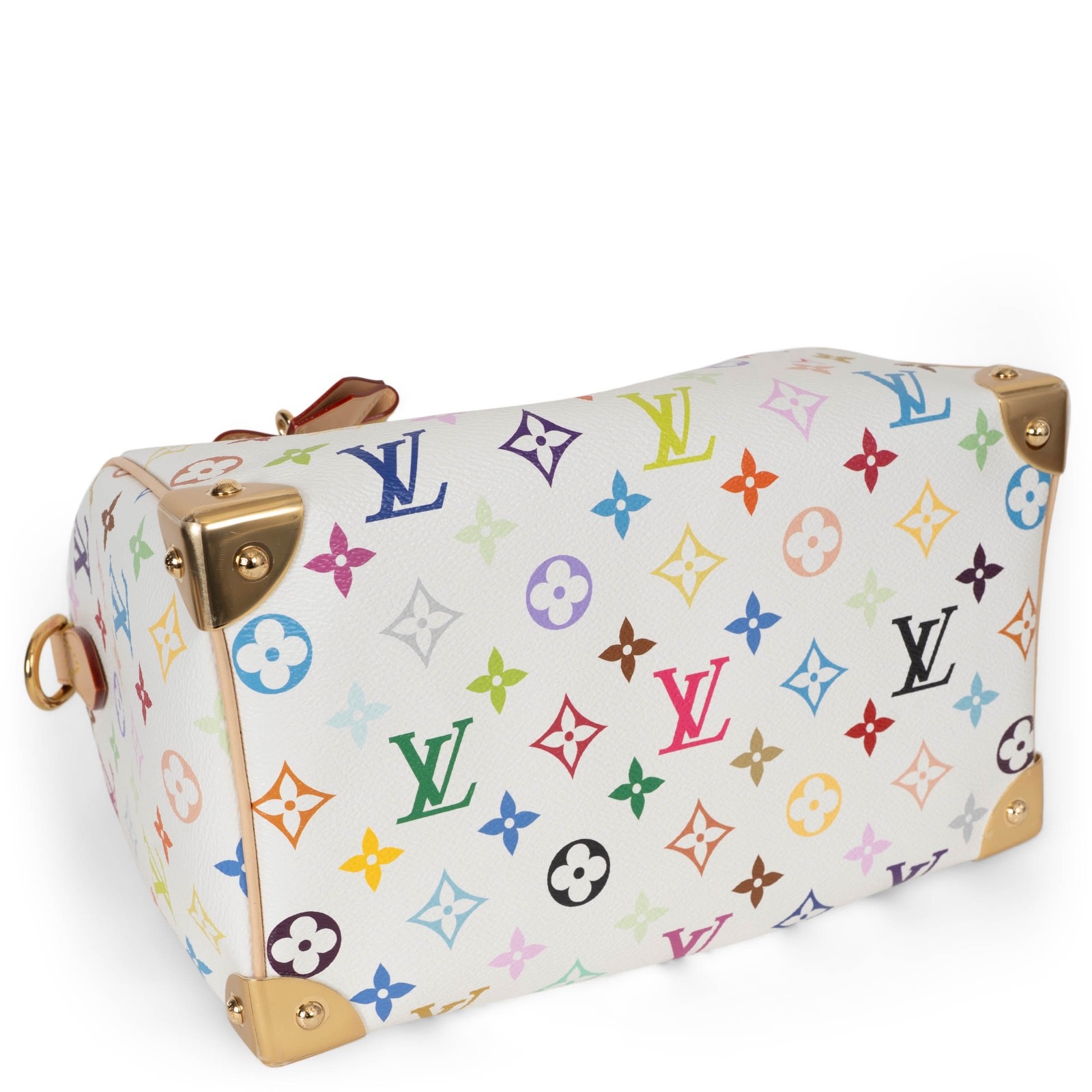72708 auth LOUIS VUITTON x MURAKAMI white 2025 Monogram Multicolor SPEEDY 25 Bag image 4