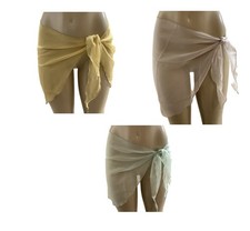 Zuliana Bundle Of 3pcs Lettuce Trim Sarongs. Made In USA. New With Tags.