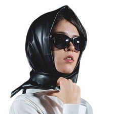 Triangular Scarf Faux Leather Scarf Women Autumn Winter Headscarf Hijab Head