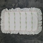 Vtg Laura Ashley Castleberry King Pillow Sham Quilted Ruffled Floral Pink Nos