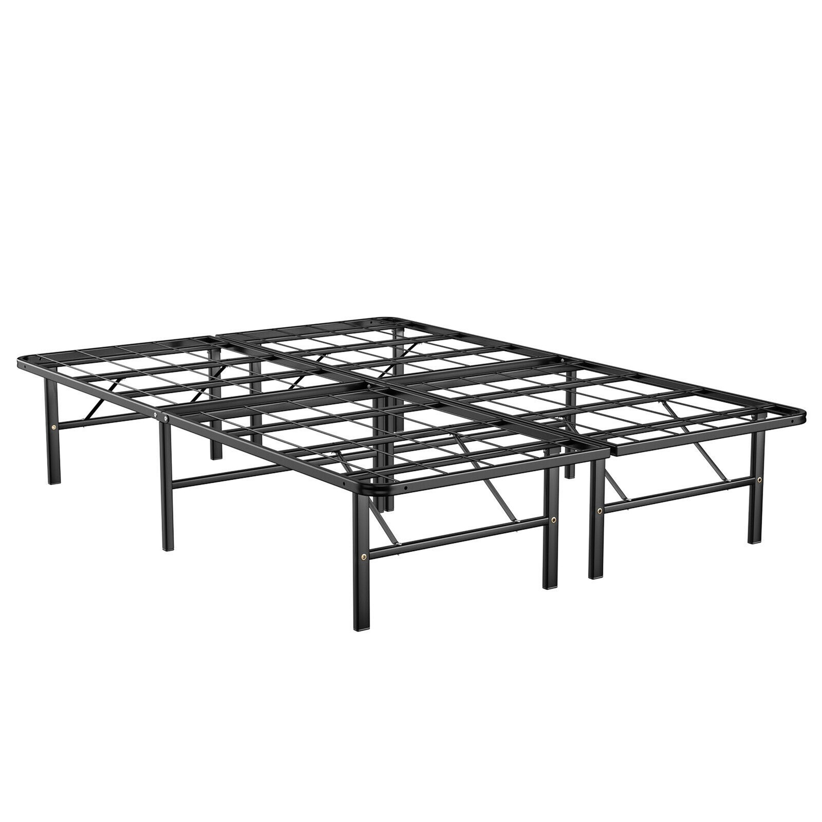 14" Full Size Metal Platform Bed Foldable Mattress Foundation Tool-Free Assembly