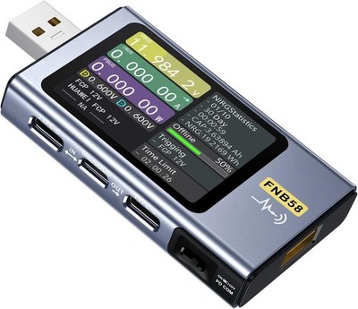 USB-Tester FNIRSI 4-28V 7A LCD Display USB-A USB-C Spannungs