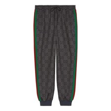GUCCI dark gray jumbo GG monogram pattern jog...