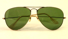 Vintage Ray-Ban Gold Aviator Green Lens 1/10 12K GF B L Case Bausch Lomb