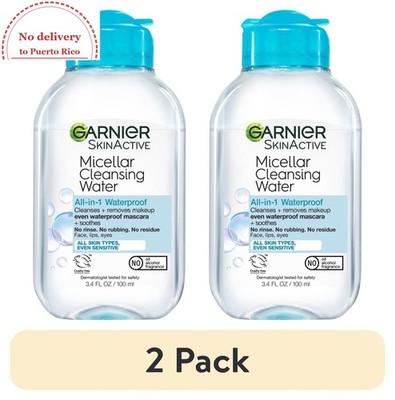(2 pack)SkinActive Micellar Cleansing Water All in 1 Waterproof Makeup Remover