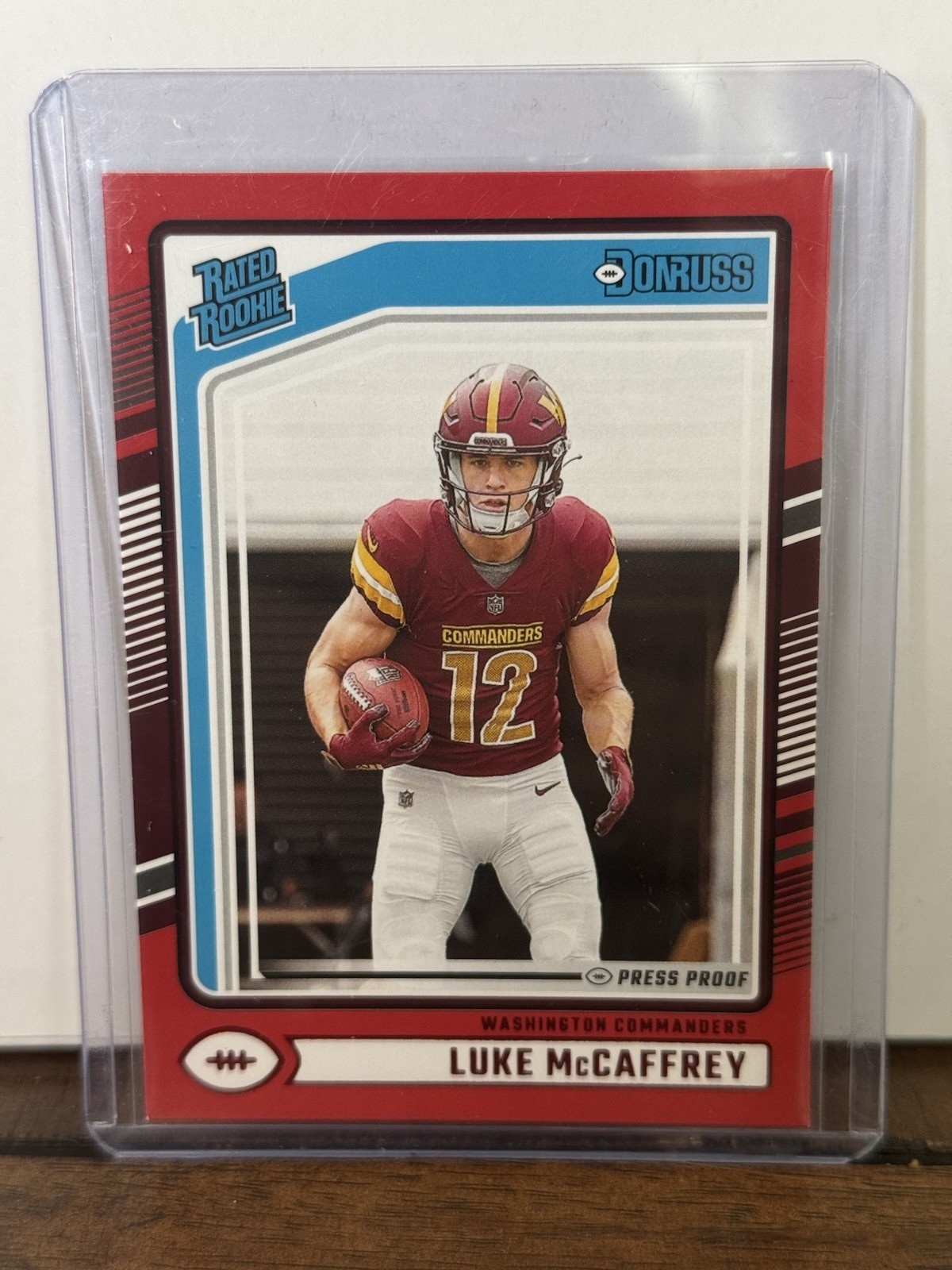 2024 Panini Donruss - Rated Rookie Red Press Proof #302 Luke McCaffrey (RC)