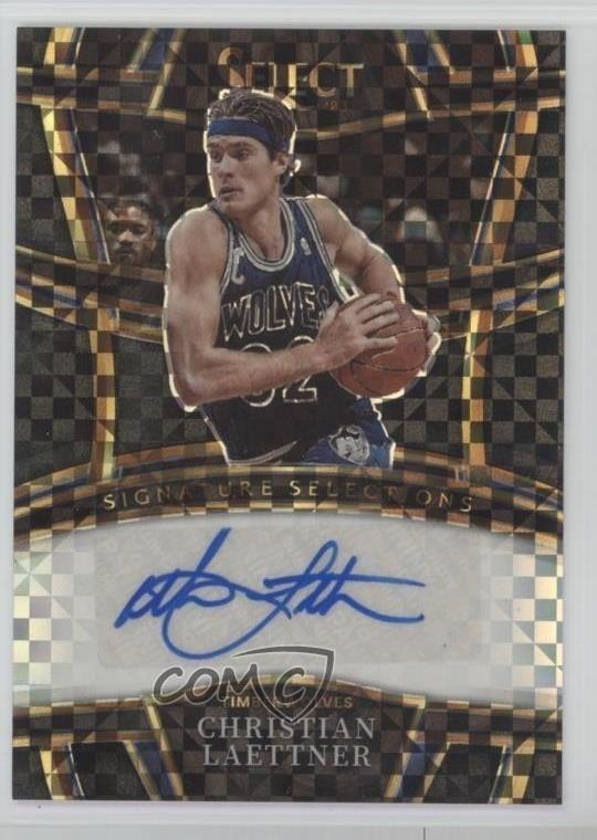 2022 Panini Select Signature Selections Black Prizm 1/1 Christian Laettner Auto