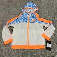 Nike Boy's Youth White Windbreaker Jacket size 5/6 NWT