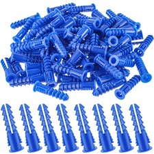 500 Pcs 8-10-12 x 1-1/4 Inch Ribbed Lightweight Plastic Anchors Drywall Ancho