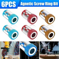 6 X Screwdriver Head Magnetic Ring Pivoting Bit Tip Screw Holder Magnetizer
