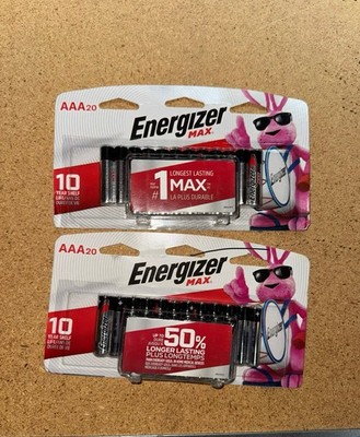 40-Pack Energizer AAA 2X20 batteries Factory Sealed.