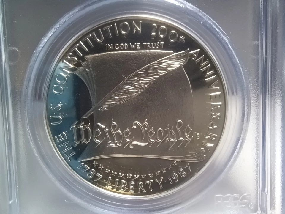 USA Constitution 1987-S Commemorative Silver Dollar PCGS PF69DCAM. Video SL0176. - Image 3 of 4