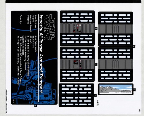 LEGO STICKER SHEET for 75313 AT-AT (UCS), NEW & Genuine! - Bild 1 von 1