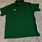 Under Armour Men's Green Heatgear Polo Shirt Loose Fit Size LG