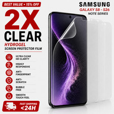HYDROGEL Screen Protector Samsung Galaxy S8-S26 Note All Models 2 PACK