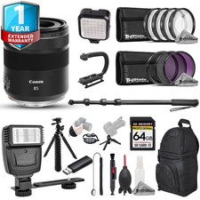 Canon RF 85mm f/2 Macro IS STM Lens - 22pc 64GB Utility Kit  1 Yr Warranty