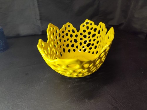 Yellow Ceramic Sculptural Centerpiece contemporary MCM Art ~ 14.5" - Picture 8 of 24