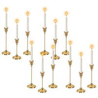 KerzenstäNder Gold Stabkerzenhalter Dekoration Tischdeko Hochzeit 12 StüCk
